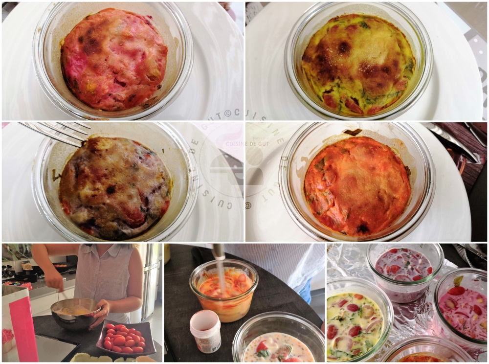 Les clafoutis colorés de tomates chèvre d'Oriane