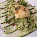 Chèvre grillé sur carpaccio de courgettes&nbsp;marinées1