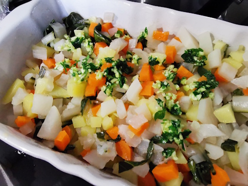 Recette Cuisinart Cookfresh : Jardinière revisitée de légumes vapeur&nbsp;gratinée