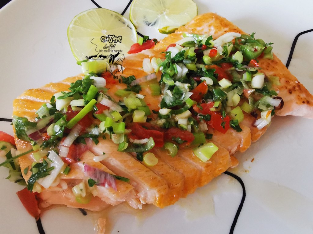 Sauce chien et son coeur de saumon grillé pour partir aux&nbsp;Antilles