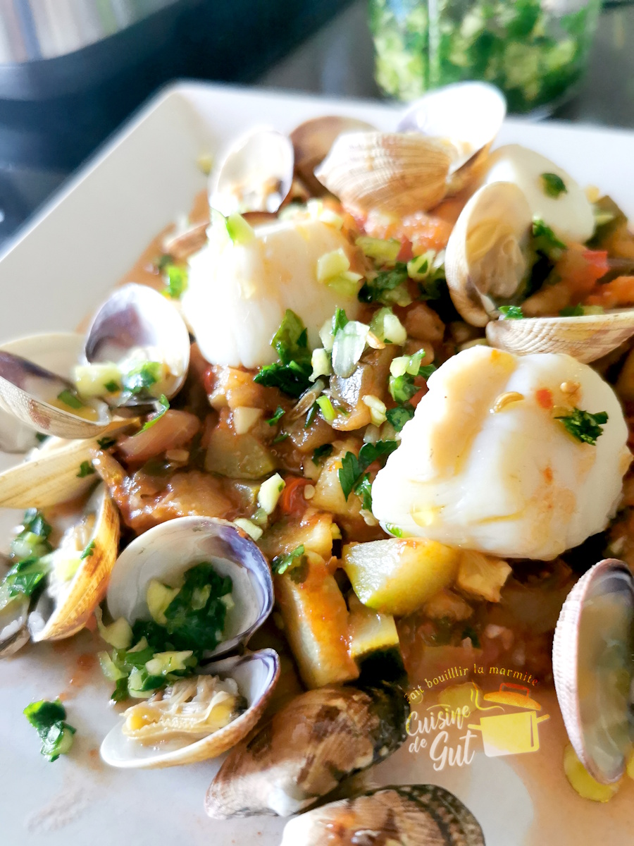 Recette Cuisinart Cookfresh : Ratatouille et fruits de mer&nbsp;Vapeur