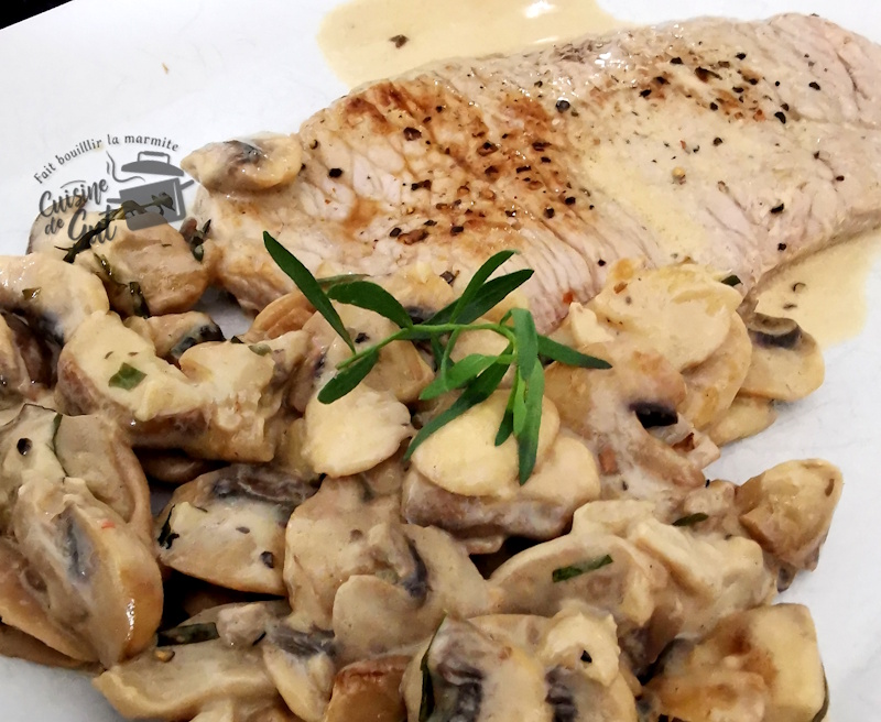 Escalope champignons à l&rsquo;estragon et Pineau des&nbsp;Charentes