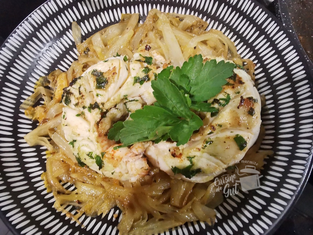 Queue de langouste grillée sur émincé d&rsquo;endives aux&nbsp;clémentines