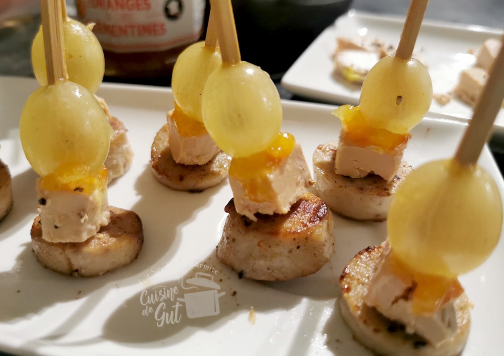 Grains de raisin, boudin blanc truffé et foie gras : Une idée apéritive pour parler du rituel espagnol au jour de&nbsp;l&rsquo;an