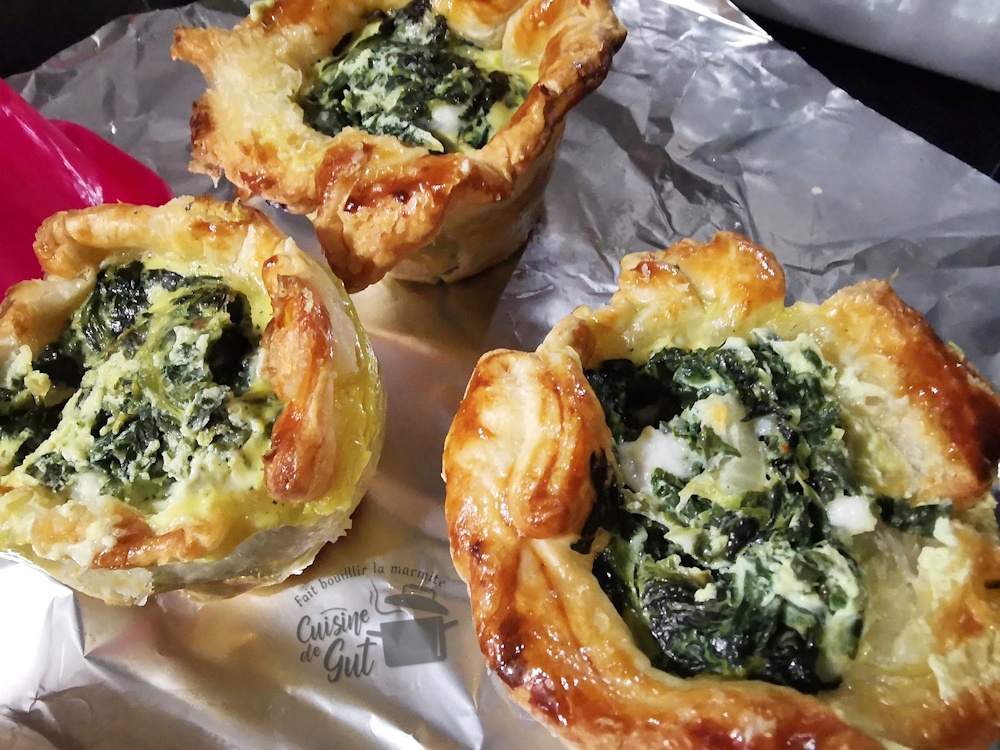 Timbales feuilletées aux épinards et Mozzarella pour remplacer les&nbsp;tartelettes