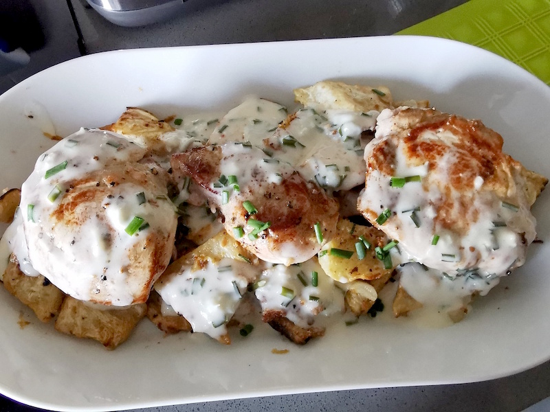 Médaillons de filet mignon et céleri crème de gorgonzola